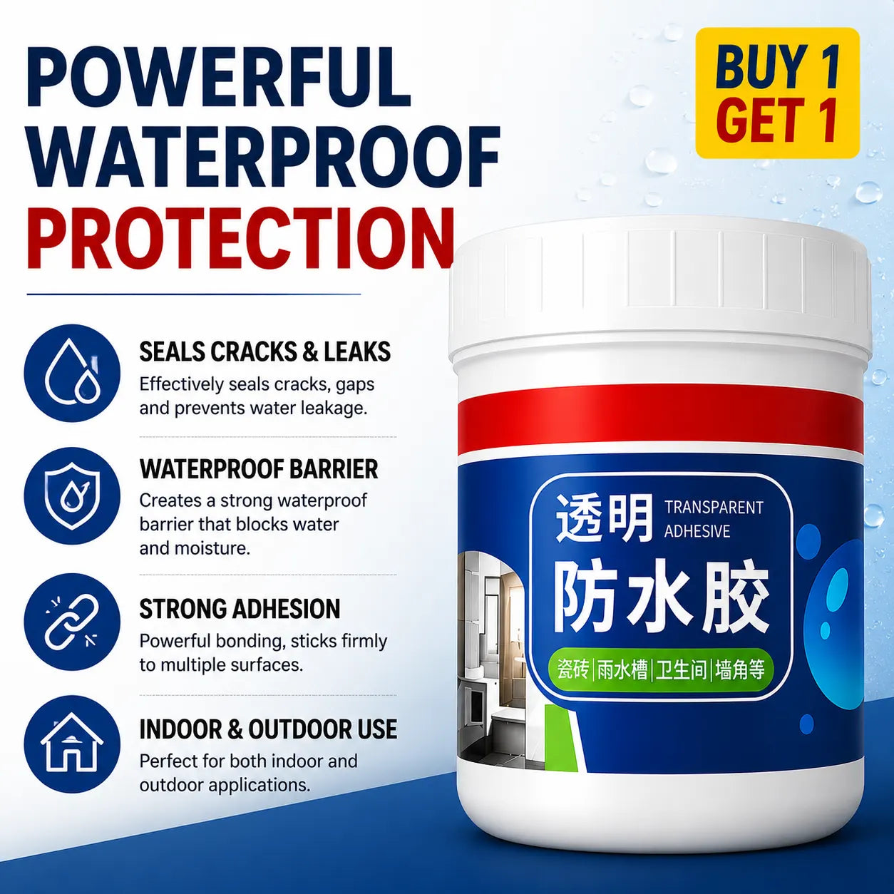 Transparent Waterproof Glue (Pack Of 2)