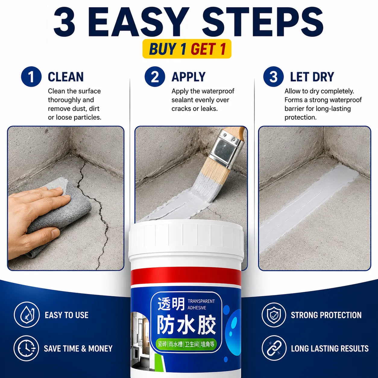 Transparent Waterproof Glue (Pack Of 2)