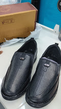 Mens Black Semi Formal Slipon Shoes - Size = 6