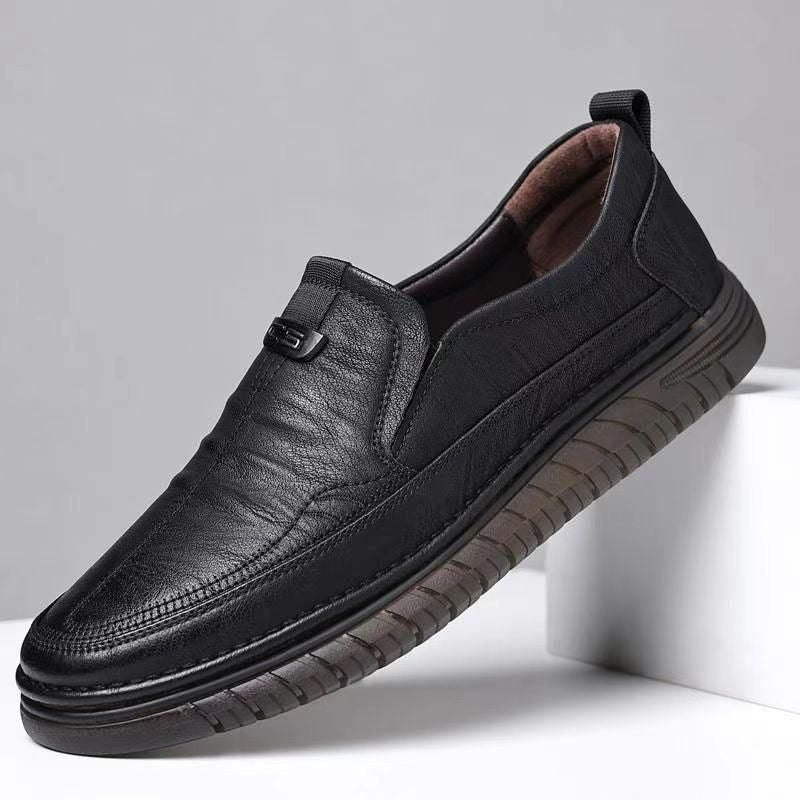 Mens Black Semi Formal Slipon Shoes - Size = 6