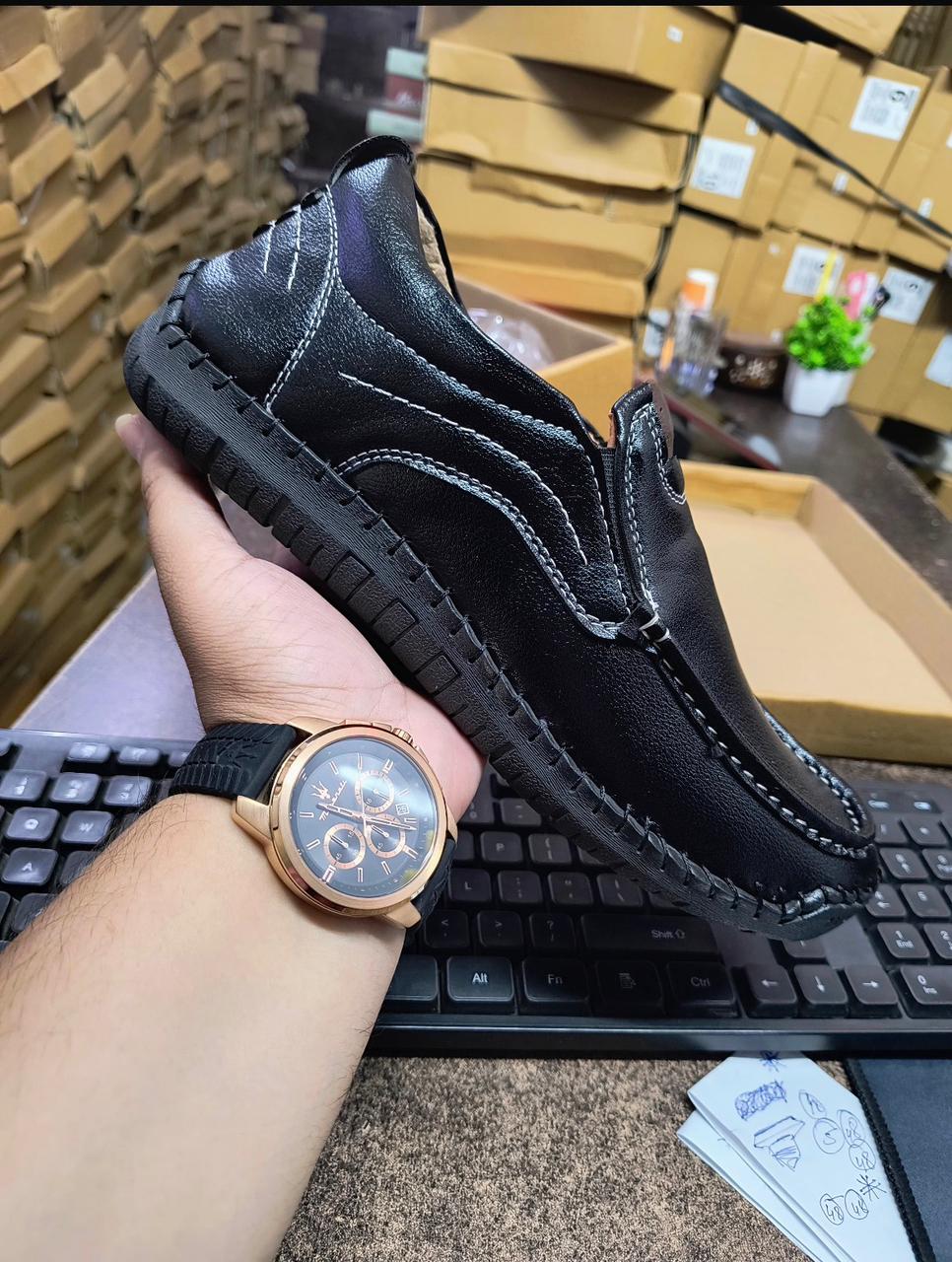 Anti Skid Brown Semi Formal Shoes - Size = 10