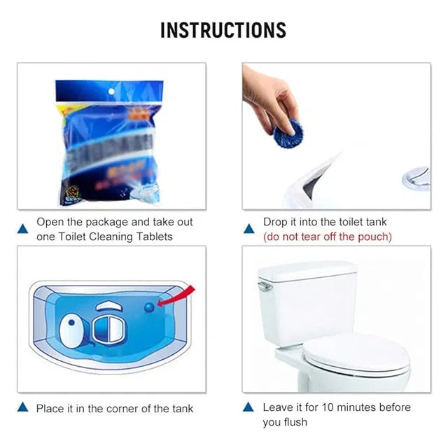 Toilet Cleaning Tablets with Deodorizer – Pack of 10